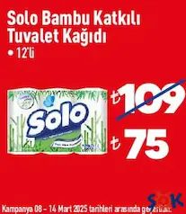 SOLO BAMBU KATKILI TUVALET KAĞIDI 12'Lİ